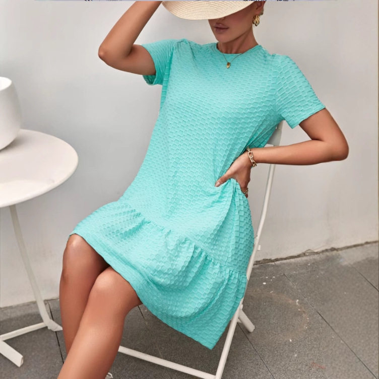 Casual Slim Fit Solid Color Dress Elegant Style Comfortable Fabric Perfect for Everyday Wear Wholesale Available
