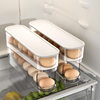 Egg Carton Storage for Refrigerator, Food-Grade Rolling Egg Rack, Kitchen Preservation Freezer Side Door Storage Box with Lid