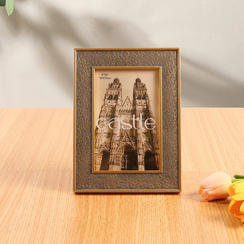 Photo Frame with a Light Luxury and High-End Feel, Chinese-Style Display Frame, 6-Inch, 7-Inch, 8inch 10inch A4, Rounded Corners, Plastic Empty Frame, Solid Wood