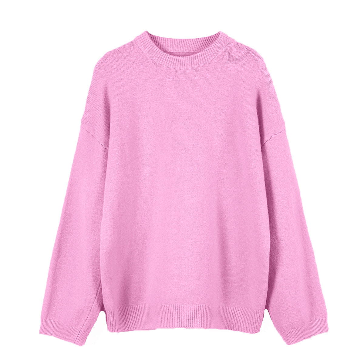 Womens Oversized Gray Pullover Sweater Soft Cashmere Blend Cozy Thick Knit Autumn Winter Casual Wear Wholesale
