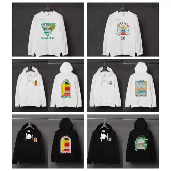 Cross-Border Export Spot Casablanca Amazon Casablanca Long-Sleeved Cardigan Jacket Hooded Sweatshirt for Men