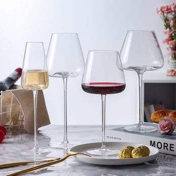 European-Style Concave-Bottomed Red Wine Glasses, Champagne Glasses, Home Set, Crystal Glass White Wine Glasses, Bordeaux and Burgundy Glasses