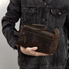 Genuine Leather Toiletry Bag, Multifunctional Travel Cosmetics Bag, First-Layer Cowhide Men's Clutch Bag, Large-Capacity Handbag, Crazy Horse Leather