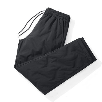 Outdoor Charge Pants Men's Winter Fleece-lined Thickened Ski Pants Warm 90 White Duck Fleece Travel Mountaineering Pants Trousers