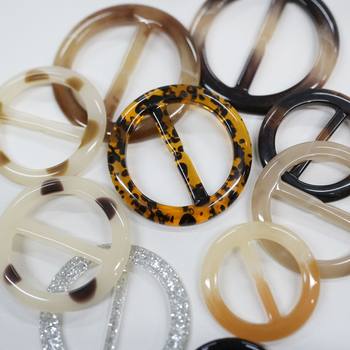 Front yellow coffee round resin thickened Japanese buckle adjustment buckle corner knot buckle three-gear buckle factory direct wholesale