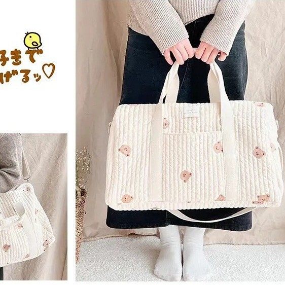 Ins New Style Embroidered Travel Bag Large Capacity Duffel Bag Lightweight Storage Portable Crossbody Bag Boston Bag