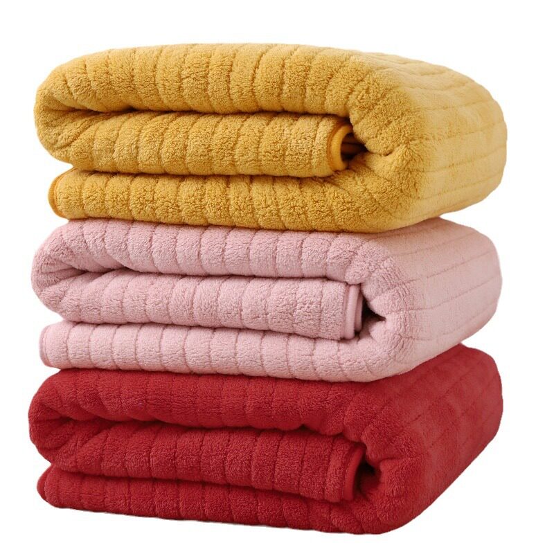 Bath Towels for Couples, a Pair for Home Use, Non-Pure Cotton, All-Cotton, Absorbent, Men's and Women's Towels, Adult Wrap Towels, Coral Fleece, Super Soft