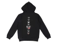 C002D zipper black with black heart on the front