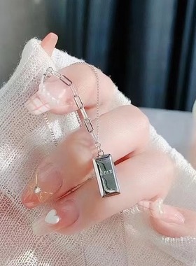 暴富Gold小金砖项链女镀18K小金条不褪色钛钢项链饰品级感