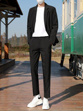 Высококлассное чувство хулигана, красивые повседневные прямые брюки, мужские корейские трендовые модные красивые брюки для ног, однотонные простые