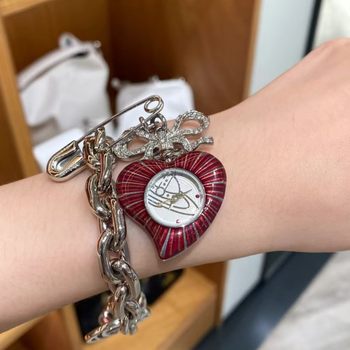 Empress' Popular Rose Flower Heart Saturn Brooch Pocket Watch Light Luxury Enamel Peach Heart Bow Watch Light Luxury