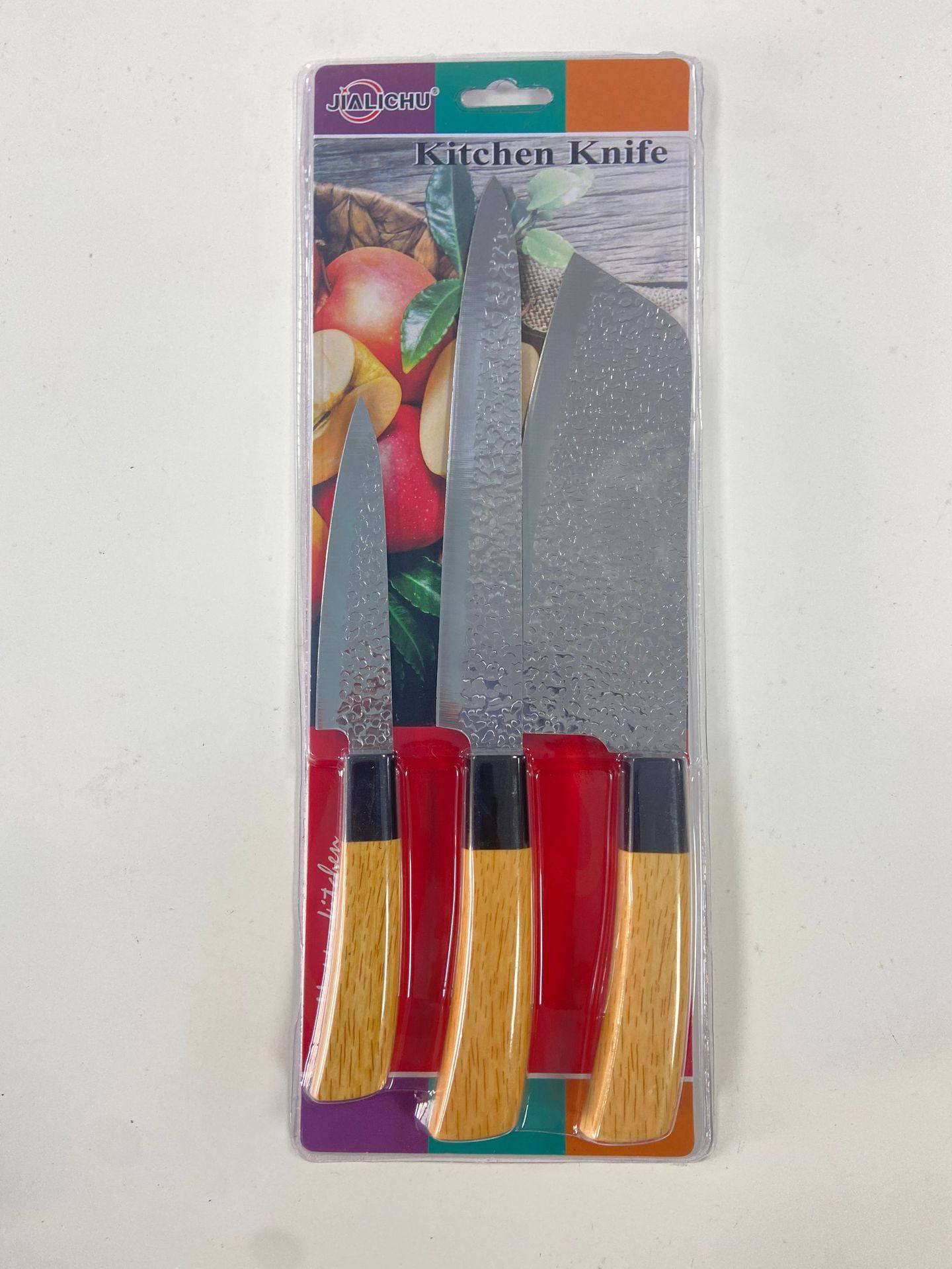 Factory Direct kitchen knife double-sided suction card packaging banana handle 5pc/3pc chef bread fruit knife