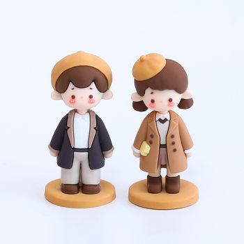Office Couple Casual Wear Couple Home Car Decoration Ornaments Coat Boys and Girls Three-dimensional Soft Rubber Doll