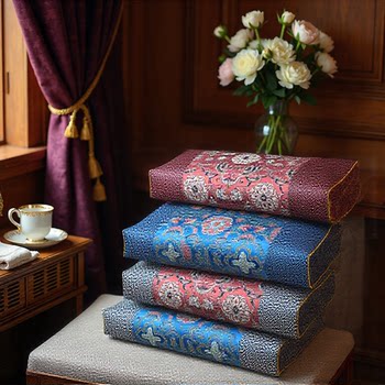 Antique Satin Rectangular Pillowcase Square Pillow Brocade Palace Pillowcase Live Broadcast Mugwort Buckwheat Cervical Spine Pillow Sleep