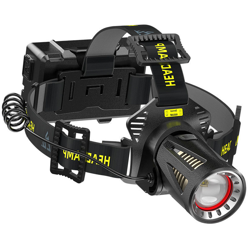 Headlamp with Strong Light, Rechargeable, Ultra-Bright, New Head-Mounted Flashlight, Ultra-Long Battery Life, Yellow Light, Special for Night Fishing