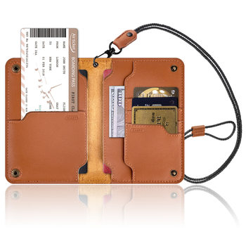 Amazon Passport Cover Travel Document Passport Holder Multifunctional Passport Protective Case Boarding Leather Case with Strand