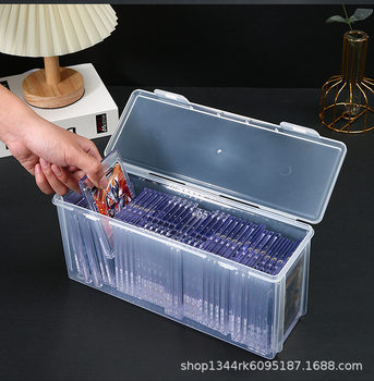 Card Brick Box Large Capacity Storage Box Double Row Card Holder Box Rating Card Brick Pokemon Star Card Yu-Gi-Oh!