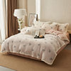 Thickened and Fleece-Lined! Gentle, High-Weight, Three-Dimensional Embroidered Milk Velvet Four-Piece Set, Winter Coral Fleece Duvet Cover Bedding