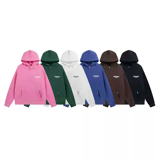 European and American Trendyy Represent New Slogan Logo Printed Velvet Hooded Sweatshirt for Men and Women, Couple Style Sweatpants