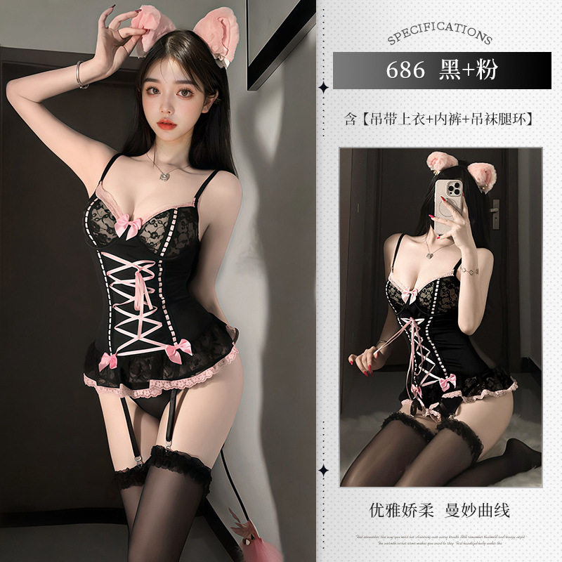 ブラック(ワンピース+レッグリング*2+下着)