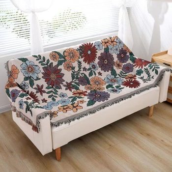 Sofa cloth blanket four seasons universal cover towel cover new double-sided 90*180 Chinese strip