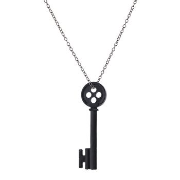 European and American Creative Fashion Stylish Versatile Style Necklace Halloween Ghost Mother Black Key Pendant Accessories Decoration