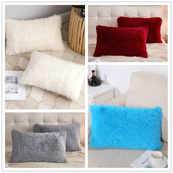 Amazon Explosions Nordic Plush Rectangular Pillowcase Crystal Velvet Mink Velvet Pillow Solid Color Pillowcase Wholesale