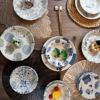 Japanese Kato Masaki Mori-Style Fairy Tale Ceramic Plate Japanese-Style Rice Plate Deep Dish Plate Breakfast Plate Fruit Yogurt Bowl