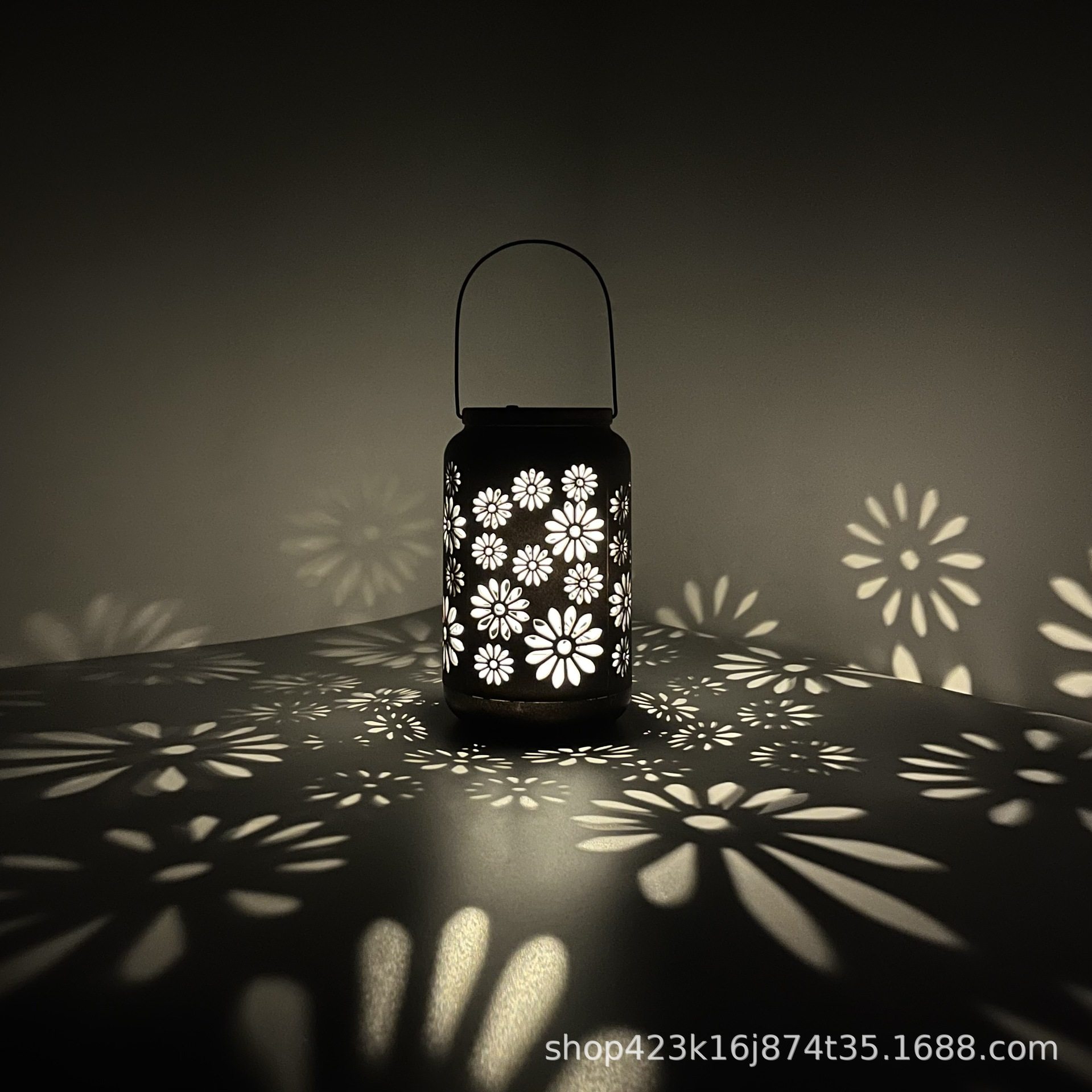 Garden Solar Led Light Peony Flower Hollow Courtyard Outdoor Atmosphere Light Homestay Decorative Light Portable Light Lantern