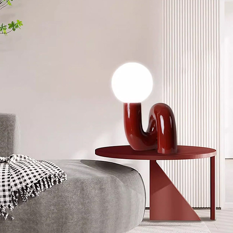 Table Lamp Bedroom Bedside Lamp High-End Nordic Post-Modern Designer Resin Creative Ball Glass Desktop Table Lamp