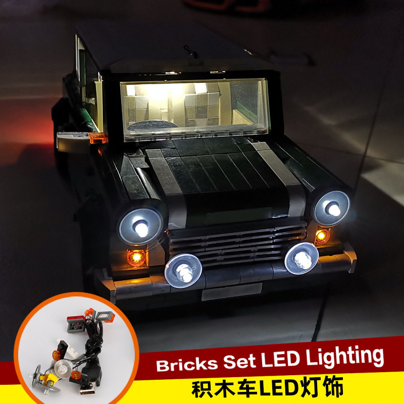 Совместим с Lego 10242 ретро мини-автомобилем, гаражным автомобилем, креативными строительными блоками DIY, светящимся освещением 21002 Изображение 1