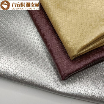 Factory wholesale honeycomb grain leather hexagonal nano molecular mesh fabric half Pu background wall decorative soft bag