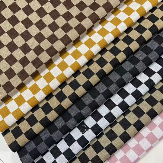 New knitted jacquard fabric checkerboard rhombus leopard fashion dress pants bag fabric spot