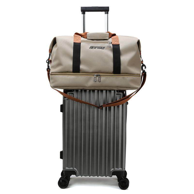 Travel Bag Handbag Short-distance Travel Men's and Women's Large Capacity Canvas Bag Luggage Bag Short-distance Light Sports Fitness