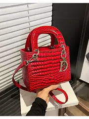 Cross-Border High-End Crocodile Pattern Princess Diana Bag Crossbody Bag Versatile New Hot Style Trendy Foreign Trade Portable Shoulder Bag for Women