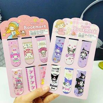 Creative cartoon magnetic bookmark magnetic bookmark holder double-sided bookmark student small gift kulomi melody Sanrio