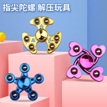 Electroplating steel ball mini fingertip gyro plastic finger small gyro stall running rivers and lakes exhibition children's toys wholesale