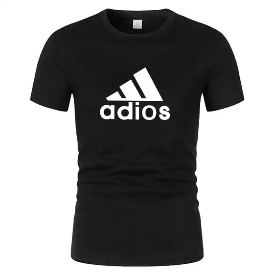 Cross-border summer men's short-sleeved T-shirt mesh breathable casual sports top round neck printed short-sleeved shirt in stock