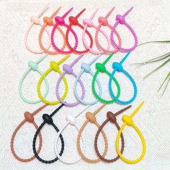 Xq9046 Cross-Border Hot Selling Colorful Multi-Purpose Silicone Cable Tie Silicone Keychain Lanyard Charging Cable Storage Cable Tie