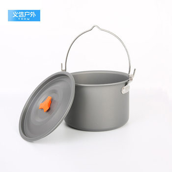 Outdoor Hanging Pot Picnic Pot Marching Pot 5-6 People Camping Bonfire Stove Hob Alumina Non-stick Pan Pan