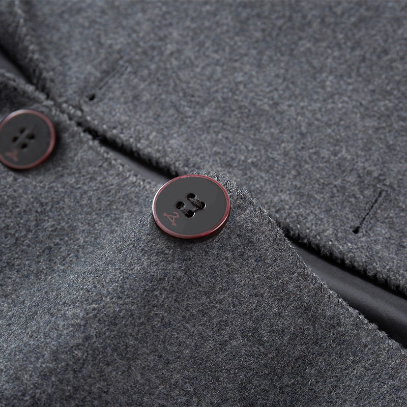 Mens Wool Blazer Coat Casual Fit Long Sleeve Notched Lapel Available in Gray and Black Wholesale Ready to Ship