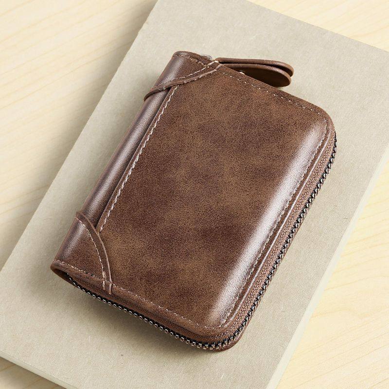 Anti-theft brush men's business card holder anti-degaussing multi-card ID card holder driver's license small female card holder large capacity wallet