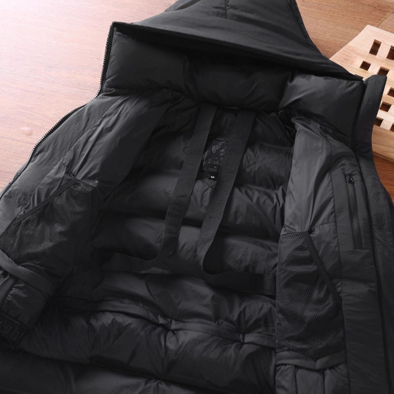 High Version E+ Versatile Hooded down Jacket for Men and Women, Embroidered Logo Thickeneded Waterproof Hooded Jacket for Men and Women