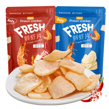 Maiqi Su Fresh Shrimp Slices 168 g/Bag Original Explosive Spicy Net Red Leisure Puffed Food Office Snacks Wholesale