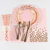 Pink Hot Stamping Polka Dot Paper Plate Paper Cup Set Wholesale Birthday Party Supplies Paper Plate Disposable Cake Plate in Stock