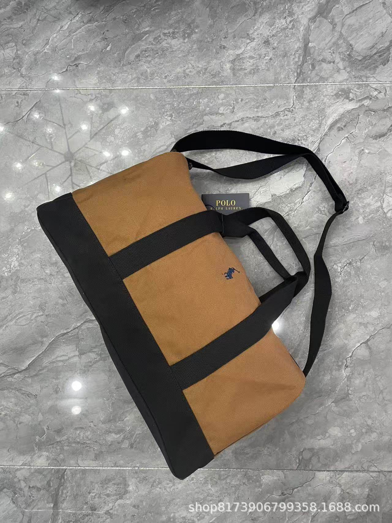 Polo Pure Cotton Canvas Men's and Women's Yoga Bag Fitness Bag Short-Distance Foreign Trade Travel Bag Handbag Shoulder Bag Crossbody Bag