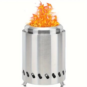 Cross-border hot selling stainless steel outdoor camping barbecue bonstove courtyard smoke-free party windproof heating firewood stove