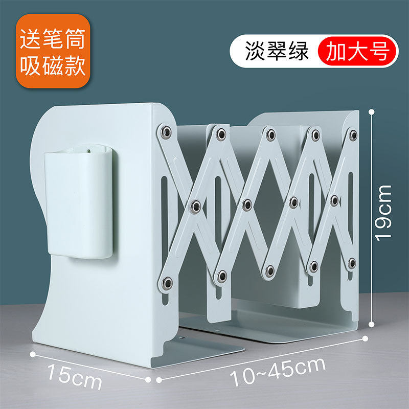 Simple Retractable Bookstand with Pen Holder Desktop Bookrest Folding Storage Rack Desk Bookholder Office Storage Bookholder