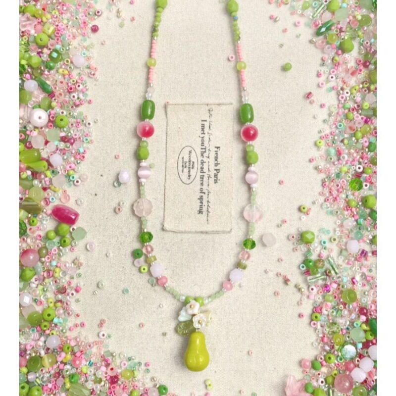 夏季芭乐~森系小清新芭乐串珠项链女小众高颜值甜美可爱锁骨链