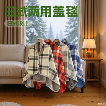 Class a Maternal and Infant-Grade Shawl Blanket, Japanese-Style Throw Blanket, Dual-Use Thickened Multifunctional Office Nap Blanket